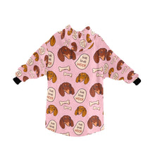 Load image into Gallery viewer, Live Love Woof Dachshunds Blanket Hoodie for Women-Apparel-Apparel, Blankets-2