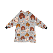 Load image into Gallery viewer, Live Love Woof Dachshunds Blanket Hoodie for Women-Apparel-Apparel, Blankets-Silver-ONE SIZE-7