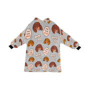 Live Love Woof Dachshunds Blanket Hoodie for Women-Apparel-Apparel, Blankets-Silver-ONE SIZE-7