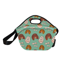 Load image into Gallery viewer, Live Love Woof Dachshunds Neoprene Lunch Bag-Accessories-Accessories,Bags,Dachshund,Lunch Bags-10
