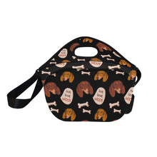 Load image into Gallery viewer, Live Love Woof Dachshunds Neoprene Lunch Bag-Accessories-Accessories,Bags,Dachshund,Lunch Bags-12