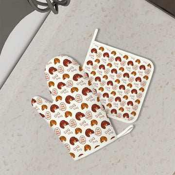 Live Love Woof Dachshunds Oven Mitts And Pot Holder Set 2 360x