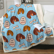 Live Love Woof Dachshunds Soft Warm Fleece Blanket - 4 Colors-Blanket-Blankets, Dachshund, Home Decor-15