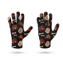 Load image into Gallery viewer, Live Love Woof Dachshunds Touch Screen Gloves-Accessories-Accessories, Dachshund, Dog Dad Gifts, Dog Mom Gifts, Gloves-11