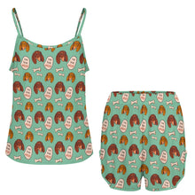 Load image into Gallery viewer, Live Love Woof Dachshunds Women's Cami and Shorts Pajama Set-8