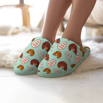 Live Love Woof Dachshunds Womens Cotton Mop Slippers 10 360x