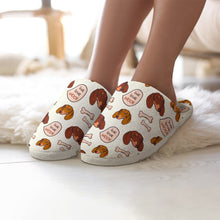 Load image into Gallery viewer, Live Love Woof Dachshunds Women&#39;s Cotton Mop Slippers-13