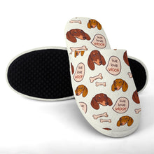 Load image into Gallery viewer, Live Love Woof Dachshunds Women&#39;s Cotton Mop Slippers-14