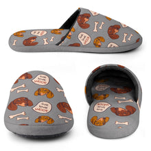 Load image into Gallery viewer, Live Love Woof Dachshunds Women&#39;s Cotton Mop Slippers-17