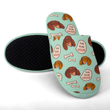 Load image into Gallery viewer, Live Love Woof Dachshunds Women&#39;s Cotton Mop Slippers-4