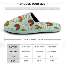 Load image into Gallery viewer, Live Love Woof Dachshunds Women&#39;s Cotton Mop Slippers-36-37_（5.5-6）-PaleTurquoise-1