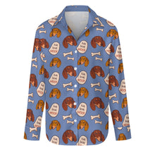 Load image into Gallery viewer, Live Love Woof Dachshunds Women&#39;s Shirt-Apparel-Apparel,Dachshund,Dog Mom Gifts,Shirt-Slate Blue-S-18
