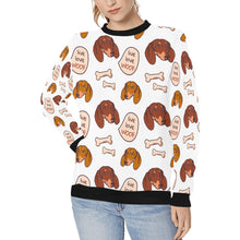 Load image into Gallery viewer, Live Love Woof Dachshunds Women&#39;s Sweatshirt-Apparel-Apparel, Dachshund, Sweatshirt-White-XS-1