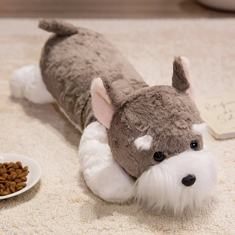 Liver and White Schnauzer Stuffed Animal Plush Toy-Brown-90cm-1