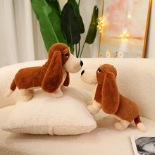 Load image into Gallery viewer, Long Eared Red and White Basset Hound Stuffed Animal Plush Toy-3