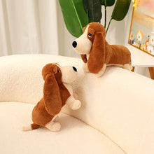 Load image into Gallery viewer, Long Eared Red and White Basset Hound Stuffed Animal Plush Toy-4