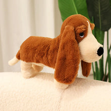 Load image into Gallery viewer, Long Eared Red and White Basset Hound Stuffed Animal Plush Toy-6