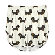 Load image into Gallery viewer, Long Haired Black Tan Dachshund Women's Cami and Shorts Pajama Set-12