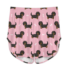 Load image into Gallery viewer, Long Haired Black Tan Dachshund Women's Cami and Shorts Pajama Set-16