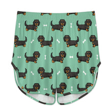 Load image into Gallery viewer, Long Haired Black Tan Dachshund Women's Cami and Shorts Pajama Set-8