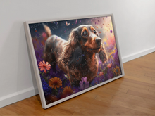 Load image into Gallery viewer, Long Haired Red Dachshund Dream Wall Art Poster-Art-Dachshund, Dog Art, Home Decor, Poster-4