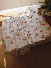 Load image into Gallery viewer, Long Haired Red Dachshund Viscose Pajamas Set for Women-4