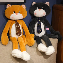 Load image into Gallery viewer, Long-Legged Necktie Black and White Cat Plush Toy-3