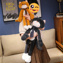 Load image into Gallery viewer, Long-Legged Necktie Black and White Cat Plush Toy-Stuffed Animals-Black and White Cat,Cats,Stuffed Animal-4