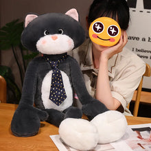 Load image into Gallery viewer, Long-Legged Necktie Black and White Cat Plush Toy-Stuffed Animals-Black and White Cat,Cats,Stuffed Animal-2