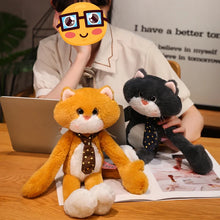 Load image into Gallery viewer, Long-Legged Necktie Black and White Cat Plush Toy-Stuffed Animals-Black and White Cat,Cats,Stuffed Animal-12