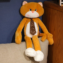 Load image into Gallery viewer, Long-Legged Necktie Orange and White Cat Plush Toy-brown-40cm-1