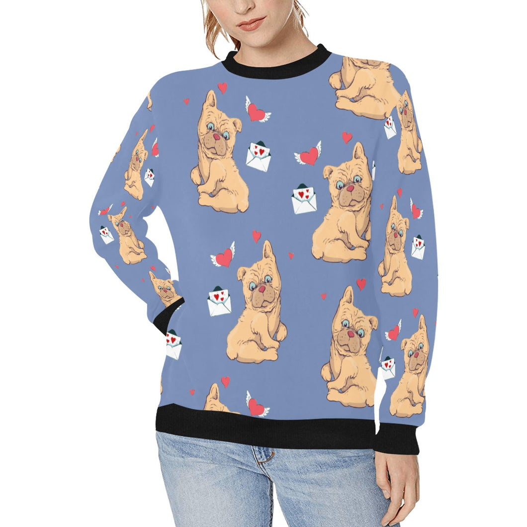 Love Letter English Bulldog Women's Sweatshirt-Apparel-Apparel, English Bulldog, Sweatshirt-CornflowerBlue-XS-12