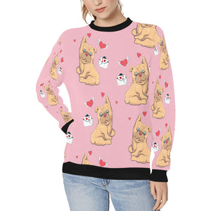 Love Letter English Bulldog Women's Sweatshirt-Apparel-Apparel, English Bulldog, Sweatshirt-Pink-XS-5