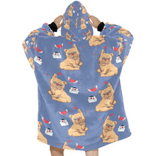Load image into Gallery viewer, Love Letter English Bulldogs Blanket Hoodie for Women - 4 Colors-Apparel-Apparel, Blankets, English Bulldog-2
