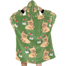 Load image into Gallery viewer, Love Letter English Bulldogs Blanket Hoodie for Women-Apparel-Apparel, Blankets-5