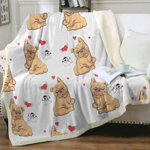 Load image into Gallery viewer, Love Letter English Bulldogs Soft Warm Fleece Blanket - 4 Colors-Blanket-Blankets, English Bulldog, Home Decor-13
