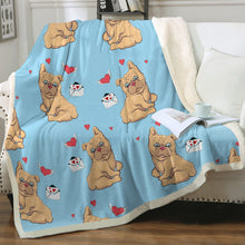 Load image into Gallery viewer, Love Letter English Bulldogs Soft Warm Fleece Blanket - 4 Colors-Blanket-Blankets, English Bulldog, Home Decor-15