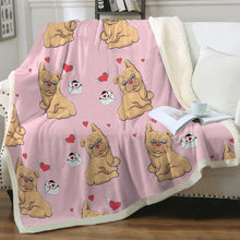 Load image into Gallery viewer, Love Letter English Bulldogs Soft Warm Fleece Blanket - 4 Colors-Blanket-Blankets, English Bulldog, Home Decor-Soft Pink-Small-2