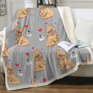 Love Letter English Bulldogs Soft Warm Fleece Blanket - 4 Colors-Blanket-Blankets, English Bulldog, Home Decor-Warm Gray-Small-4