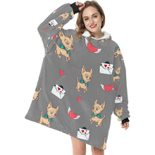 Load image into Gallery viewer, Love Letter Fawn Chihuahua Blanket Hoodie for Women-Apparel-Apparel, Blankets-10