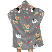 Load image into Gallery viewer, Love Letter Fawn Chihuahua Blanket Hoodie for Women-Apparel-Apparel, Blankets-11