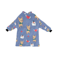 Load image into Gallery viewer, Love Letter Fawn Chihuahua Blanket Hoodie for Women-Apparel-Apparel, Blankets-CornflowerBlue-ONE SIZE-4
