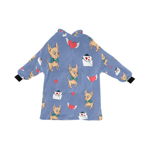 Love Letter Fawn Chihuahua Blanket Hoodie for Women-Apparel-Apparel, Blankets-CornflowerBlue-ONE SIZE-4