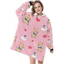 Load image into Gallery viewer, Love Letter Fawn Chihuahua Blanket Hoodie for Women-Apparel-Apparel, Blankets-8