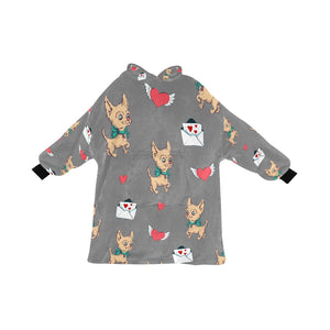 Love Letter Fawn Chihuahua Blanket Hoodie for Women-Apparel-Apparel, Blankets-Gray-ONE SIZE-9