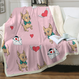Love Letter Fawn Chihuahua Love Soft Warm Fleece Blanket - 4 Colors-Blanket-Blankets, Chihuahua, Home Decor-14