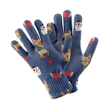 Load image into Gallery viewer, Love Letter Fawn Chihuahua Love Touch Screen Gloves-Accessories-Accessories, Chihuahua, Dog Dad Gifts, Dog Mom Gifts, Gloves-Navy-5