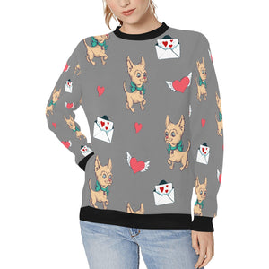 Love Letter Fawn Chihuahua Love Women's Sweatshirt-Apparel-Apparel, Chihuahua, Sweatshirt-Gray-XS-12