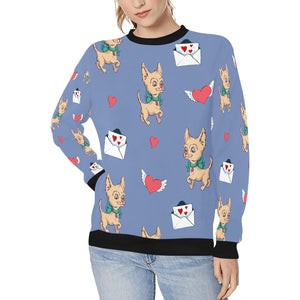Love Letter Fawn Chihuahua Love Women's Sweatshirt-Apparel-Apparel, Chihuahua, Sweatshirt-CornflowerBlue-XS-7