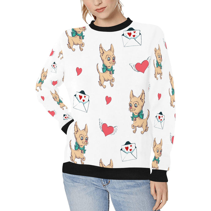 Love Letter Fawn Chihuahua Love Women's Sweatshirt-Apparel-Apparel, Chihuahua, Sweatshirt-White-XS-1